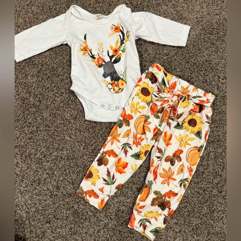 Floral Deer Baby Outfit